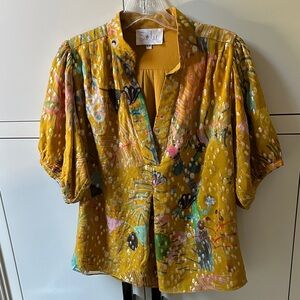 Vibrant Yellow Artistic Blouse